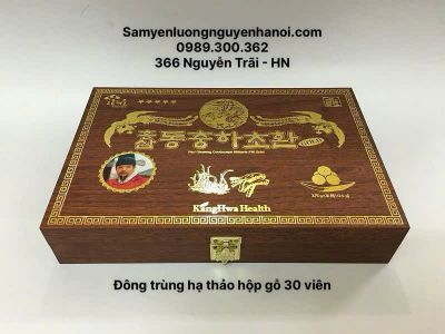 Đông Trùng Hạ Thảo Hộp gỗ nâu 30 viên