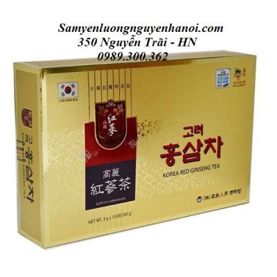 Trà Hồng sâm Hàn Quốc Hộp giấy vàng 100 gói